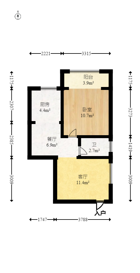 层上观邸  1室1厅1卫    39.8万 层上观邸  1室1厅1卫    39.8万户型图