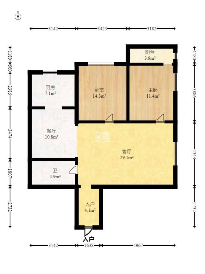 定王府  2室2厅1卫   128.00万