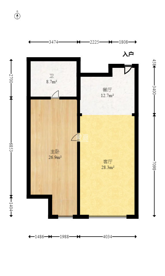 九龍倉國金中心  1室1廳1衛(wèi)   599.00萬