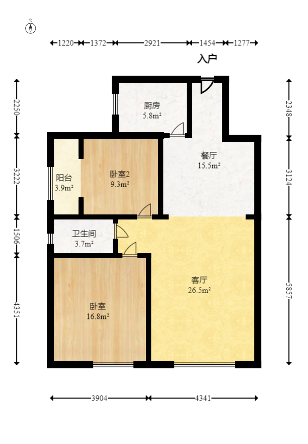 星城国际 2室2厅1卫 38.8万 星城国际 2室2厅1卫 38.8万户型图