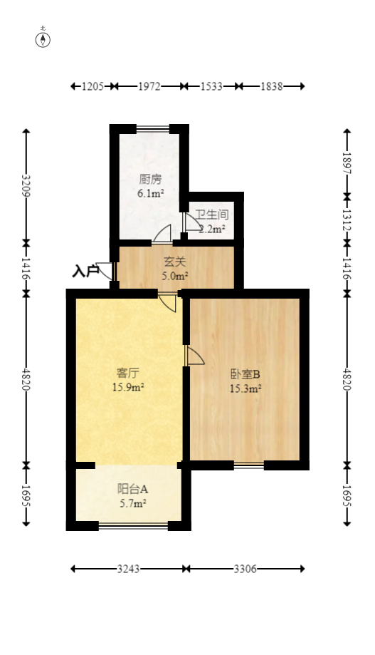 东瓜山一村  1室1厅1卫   22.80万室内图1