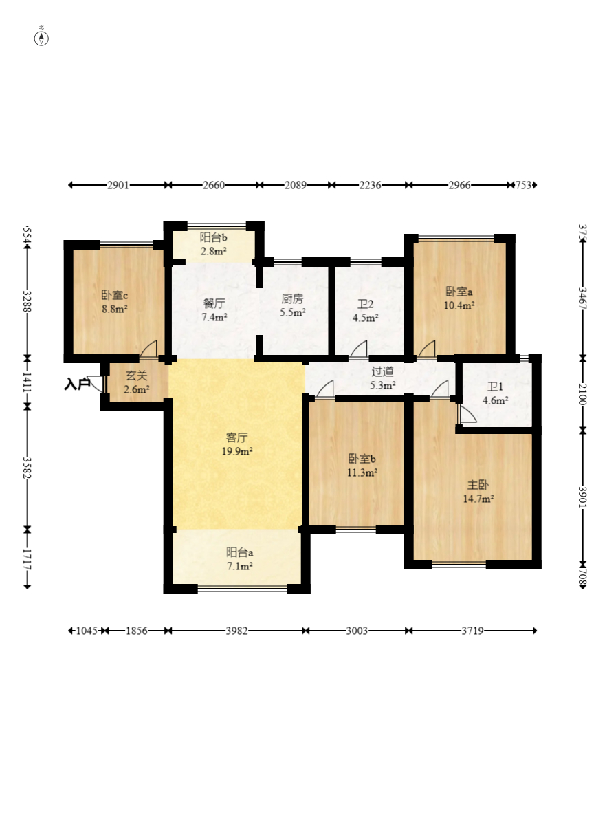 联诚雅郡 4室2厅2卫 83.8万 联诚雅郡 4室2厅2卫 83.8万户型图