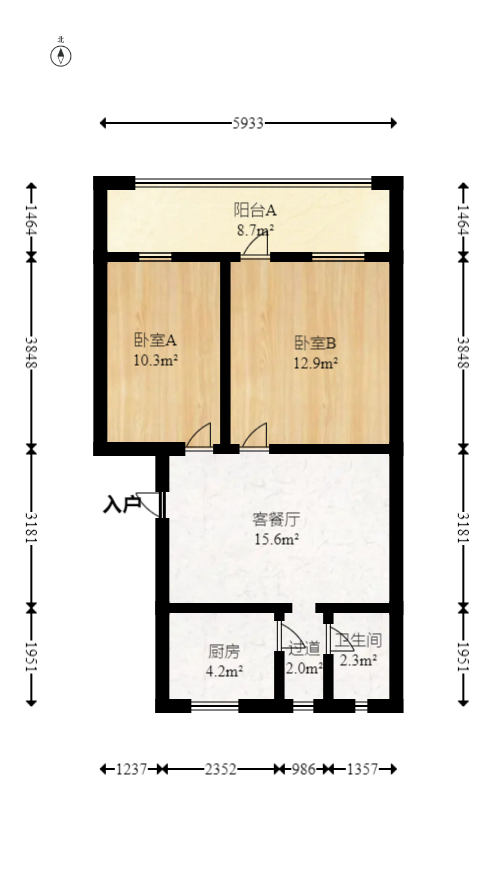 东瓜山二村  1室0厅0卫   60.00万室内图1