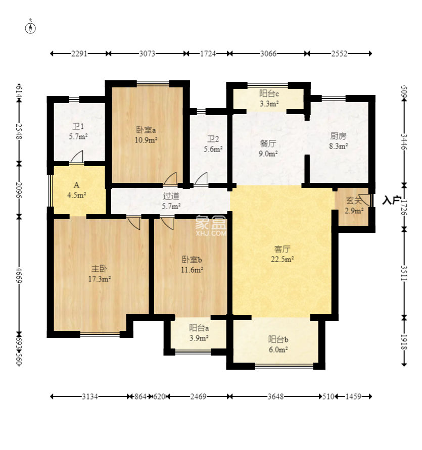 新城国际花都  3室2厅2卫    78.0万