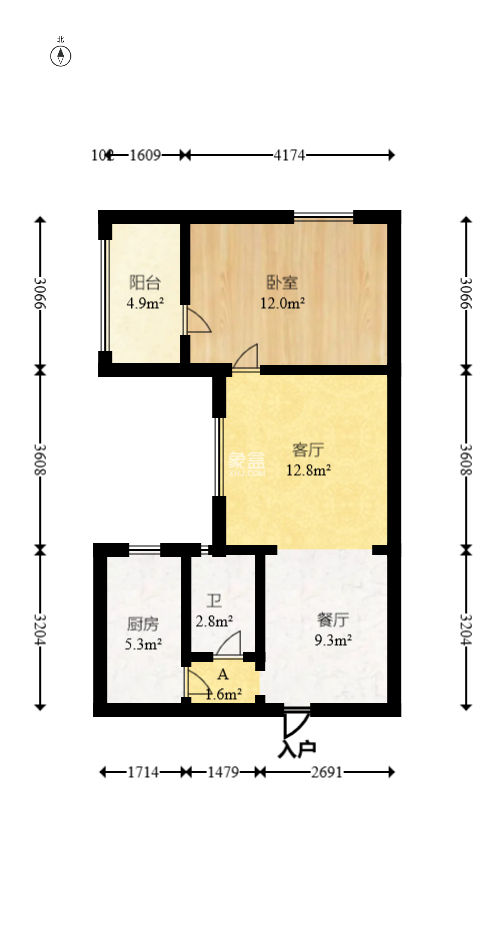 上河国际B座  1室1厅1卫   48.00万
