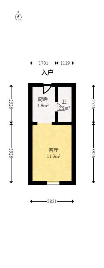 保利香槟国际  1室1厅1卫    18.8万 保利香槟国际  1室1厅1卫    18.8万户型图
