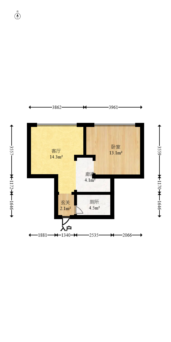和顺洋湖壹号  1室1厅1卫   38.00万室内图1