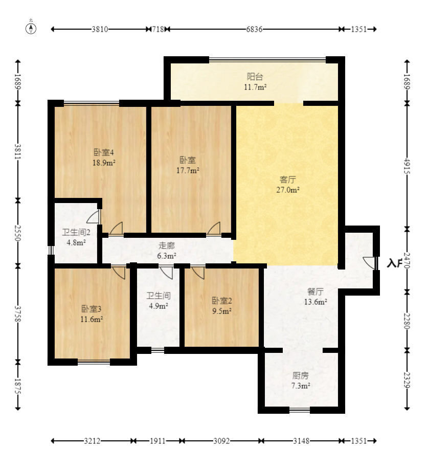 龙湖碧桂园天宸原著 4室2厅2卫 148.0万 龙湖碧桂园天宸原著 4室2厅2卫 148.0万户型图