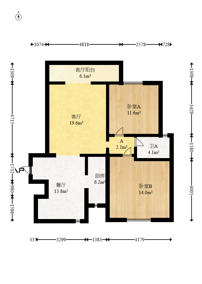 旭辉藏郡(藏郡、旭湘华府) 3室2厅1卫 225.0万 旭辉藏郡(藏郡、旭湘华府) 3室2厅1卫 225.0万户型图
