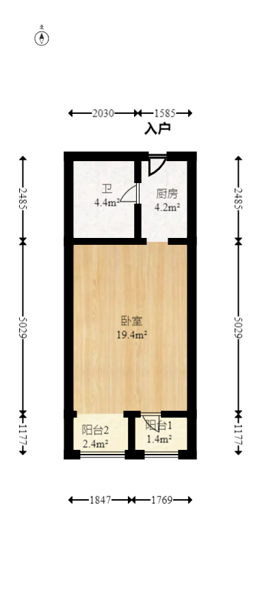 兰亭优壳（隽峰苑）  1室1厅1卫   31.00万室内图1
