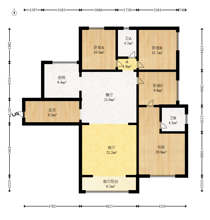 南山雍江汇(滨江国际新城)  4室2厅2卫    166.0万 南山雍江汇(滨江国际新城)  4室2厅2卫    166.0万户型图