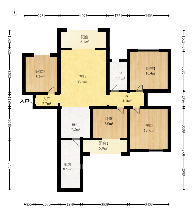 花样年华  4室2厅1卫    75.0万 花样年华  4室2厅1卫    75.0万户型图