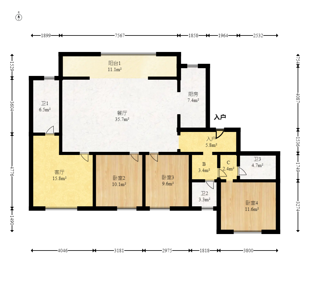 阳光城尚东湾凌云府 4室2厅3卫 125.8万 阳光城尚东湾凌云府 4室2厅3卫 125.8万户型图