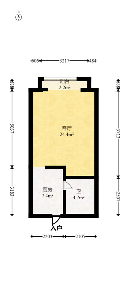 时代星城  1室1厅1卫   18.80万室内图1
