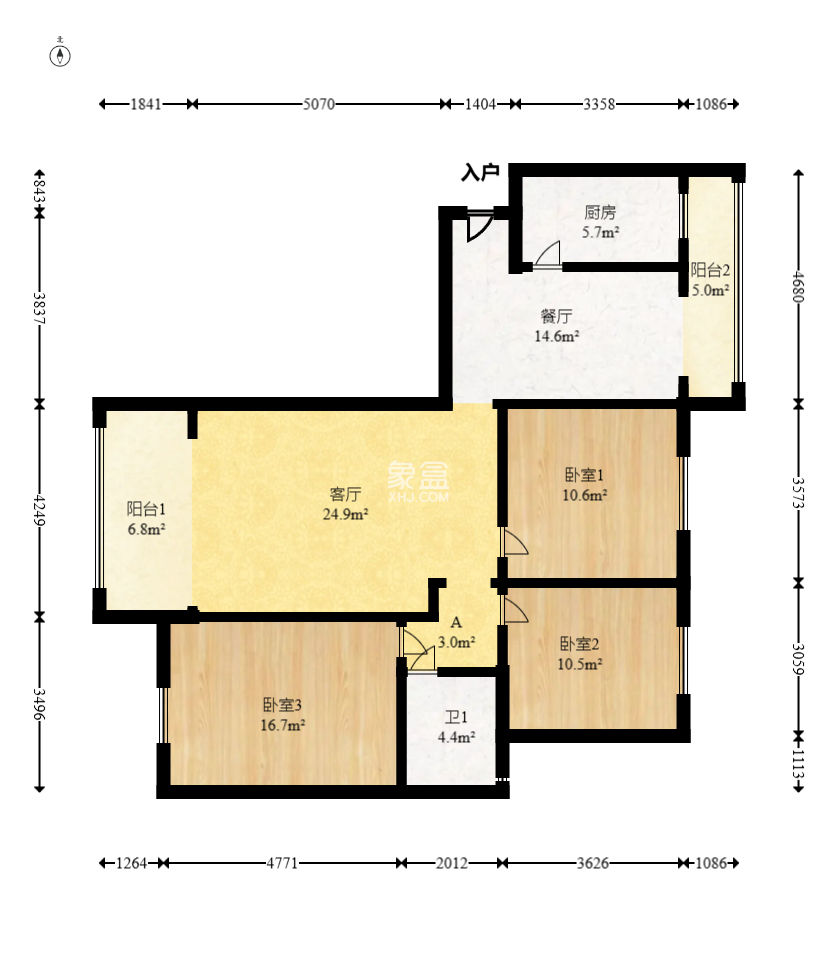 上海城小区  3室2厅2卫   108.00万