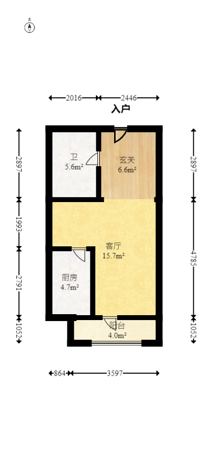 钱隆世家  1室0厅0卫    43.58万室内图1