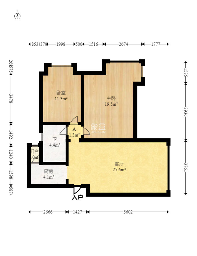 中天广场  2室2厅1卫   104.50万