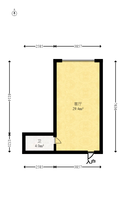 锦华时代  1室1厅1卫   35.00万室内图1