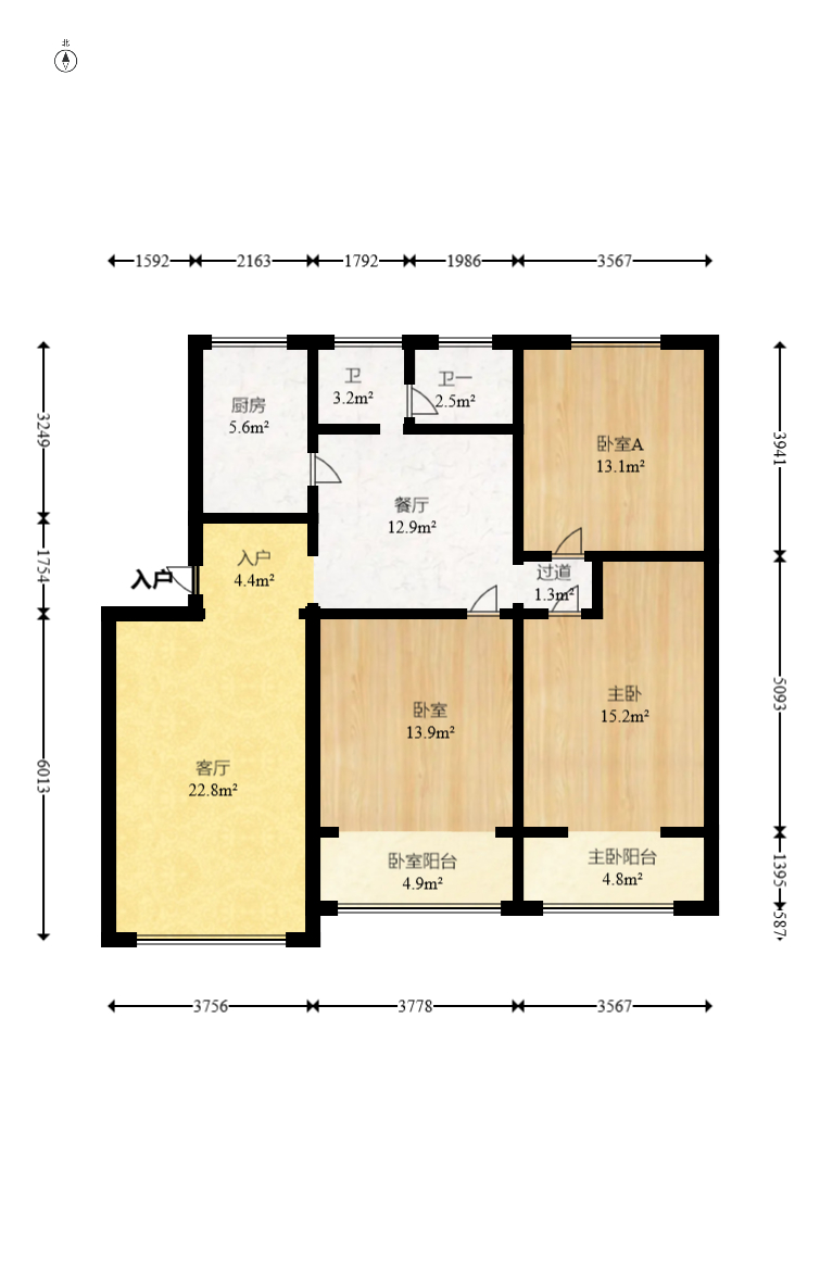 长沙县公安局单位房  3室2厅1卫    49.0万 长沙县公安局单位房  3室2厅1卫    49.0万户型图