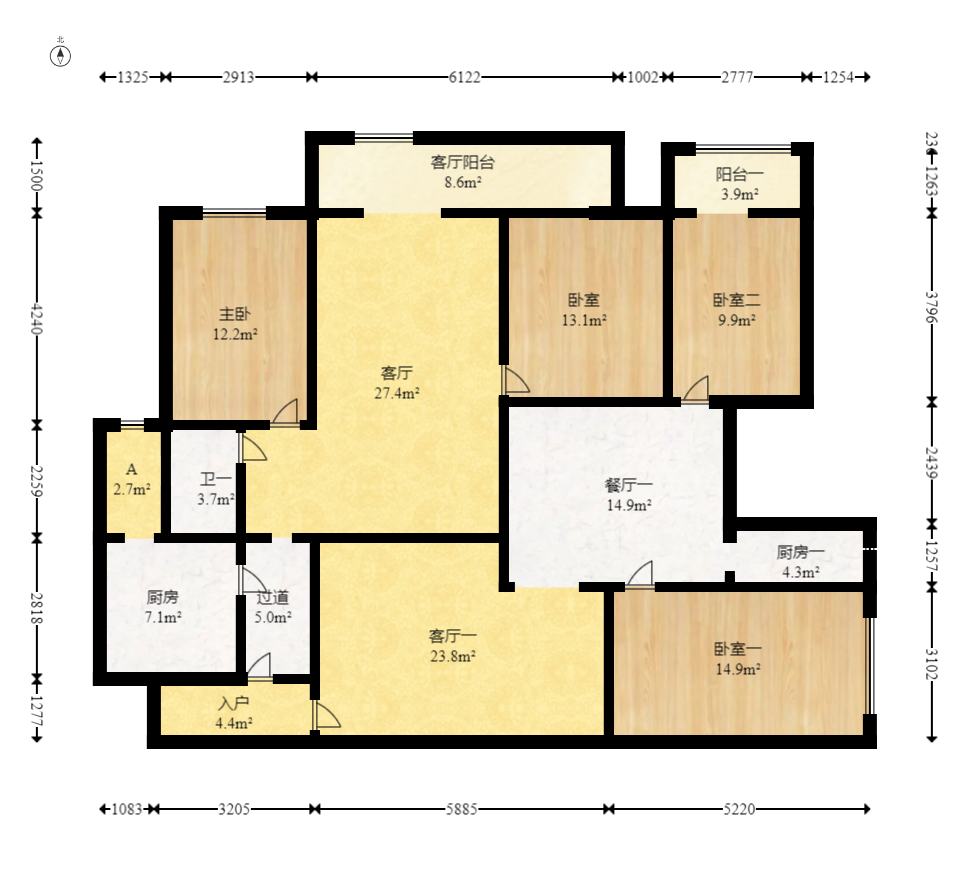 开源鑫景 4室2厅2卫 78.8万 开源鑫景 4室2厅2卫 78.8万户型图