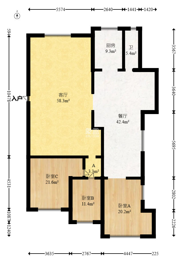 四季美景一、二期  6室3厅3卫   290.00万