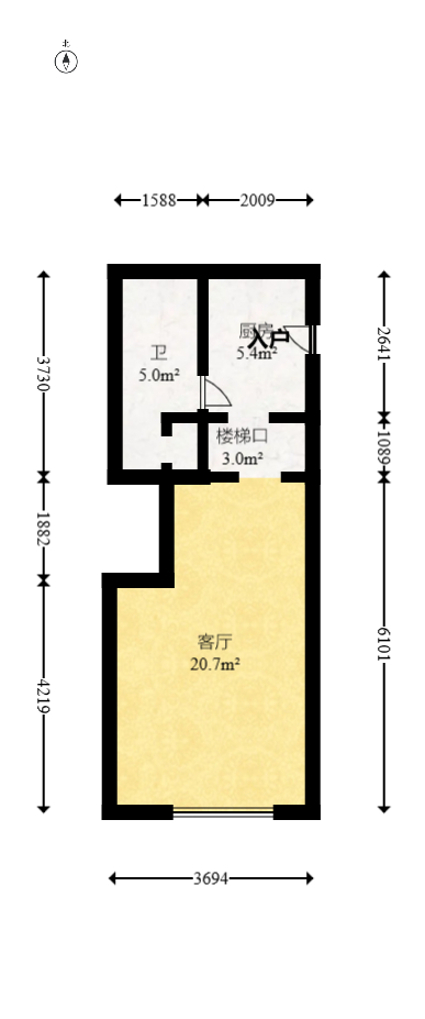 华远华时代  2室2厅1卫   85.00万室内图1