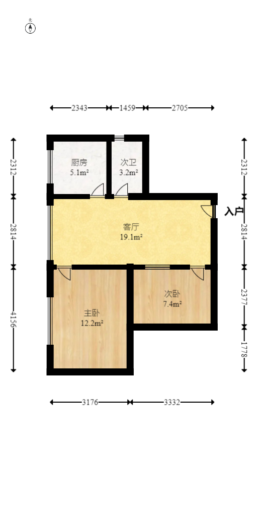 华宝雅苑 2室1厅1卫 115.0万 华宝雅苑 2室1厅1卫 115.0万户型图