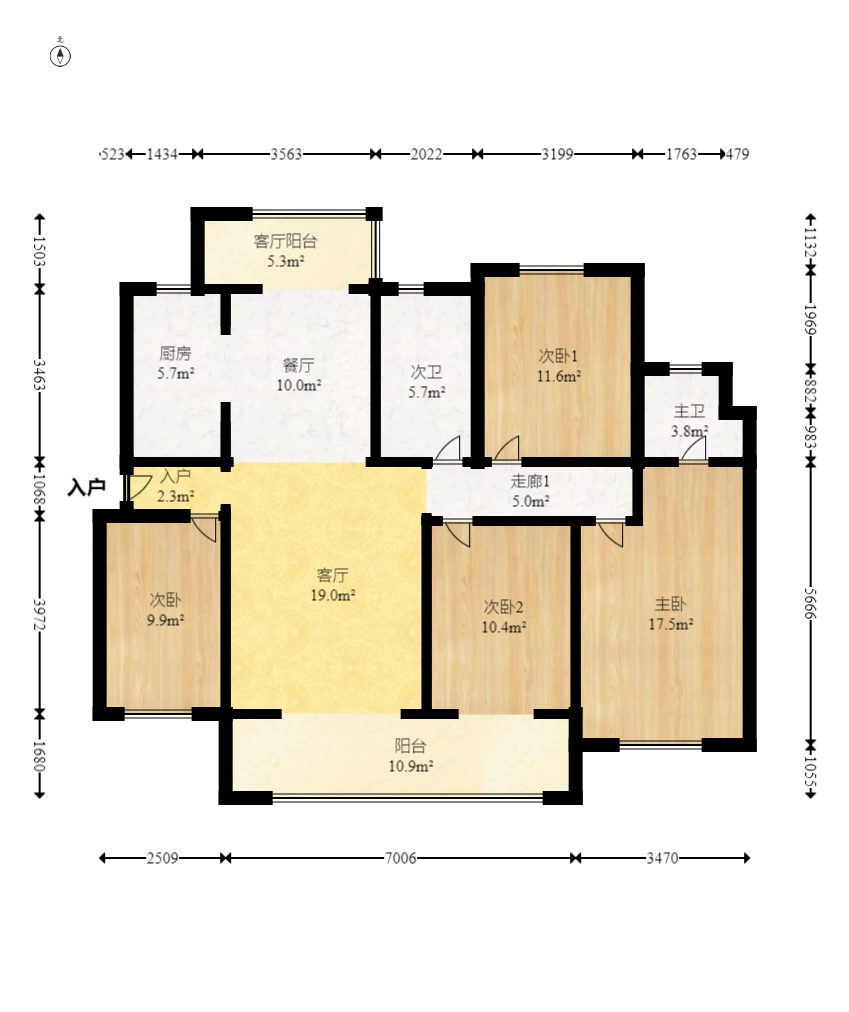 融创海口一号 4室2厅2卫 328.0万 融创海口一号 4室2厅2卫 328.0万户型图