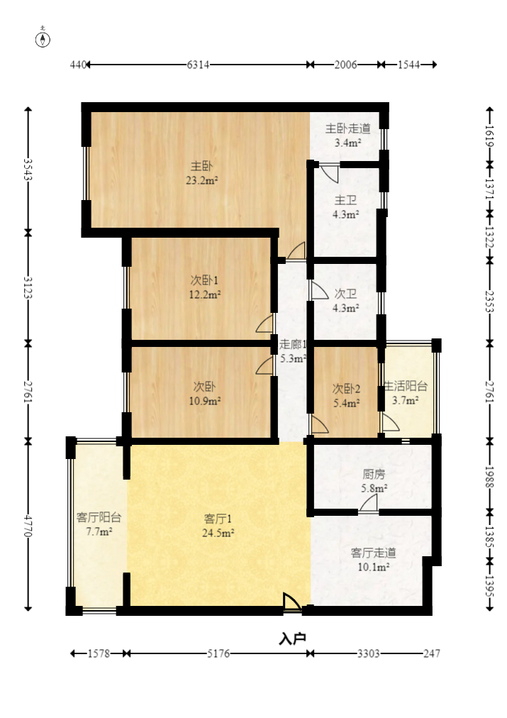 广昌花园 4室2厅2卫 180.0万 广昌花园 4室2厅2卫 180.0万户型图