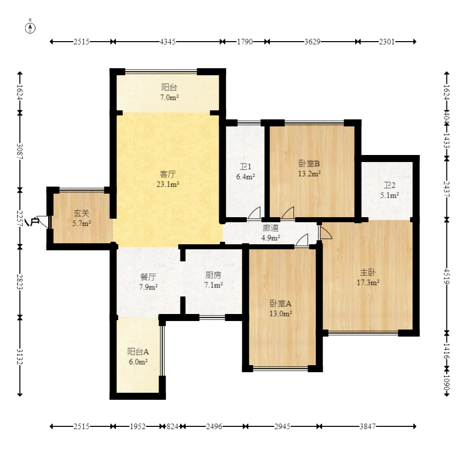 金鼎公園尚  4室2廳2衛(wèi)    88.0萬室內(nèi)圖1