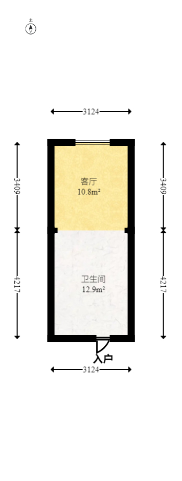 新城悦隽公园  1室1厅1卫    18.88万室内图1