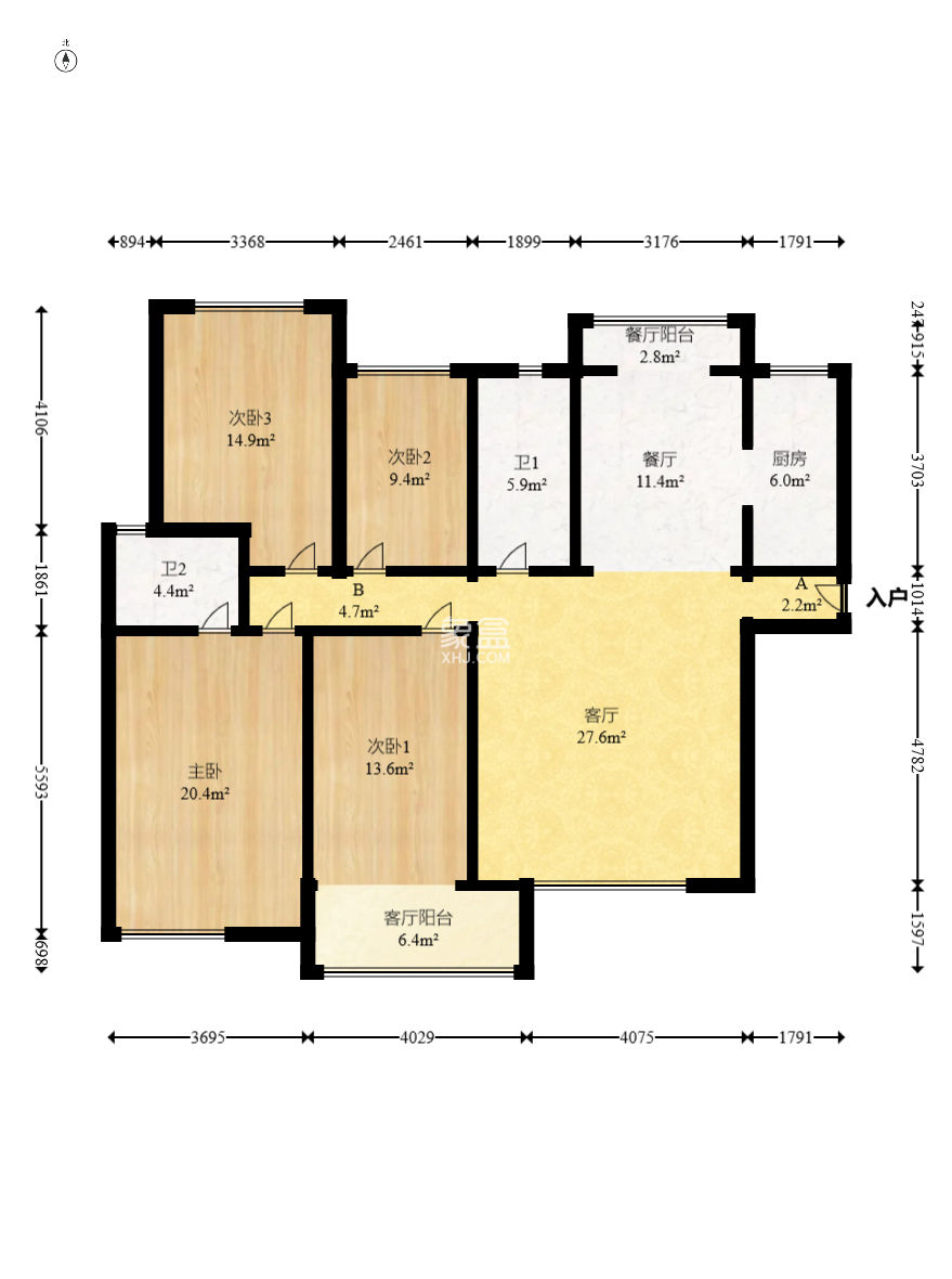 蓝山郡  4室2厅2卫    145.0万