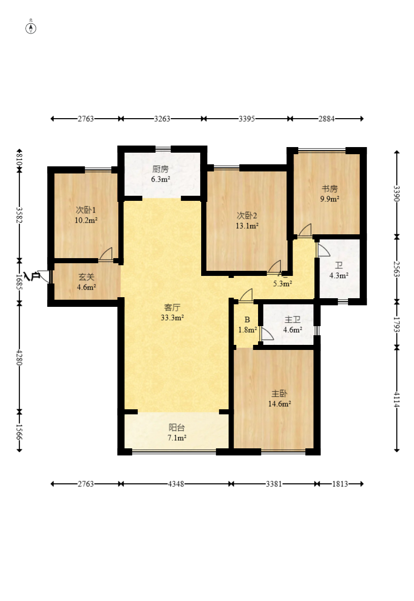 福晟钱隆国际(晟冉景苑) 4室2厅2卫 118.0万 福晟钱隆国际(晟冉景苑) 4室2厅2卫 118.0万户型图