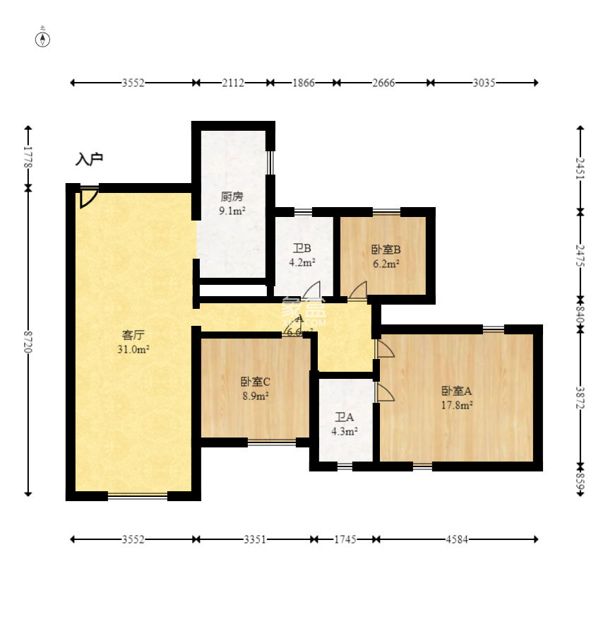 协信星澜汇  3室2厅2卫   132.80万