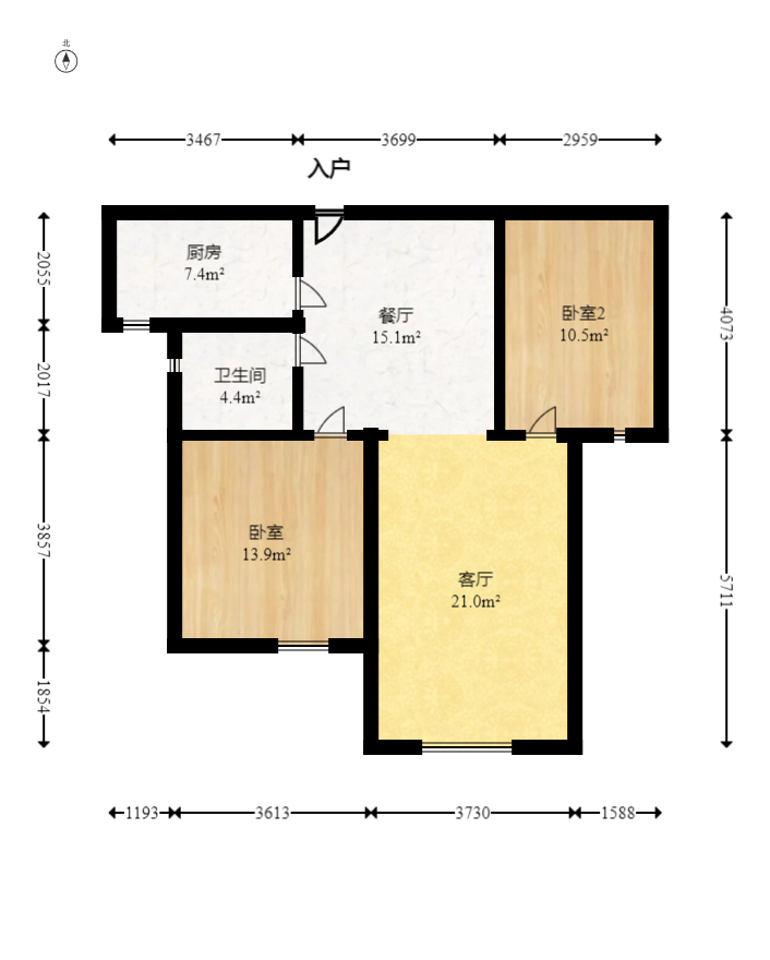 中国铁建国际城二期 2室2厅1卫 53.8万 中国铁建国际城二期 2室2厅1卫 53.8万户型图