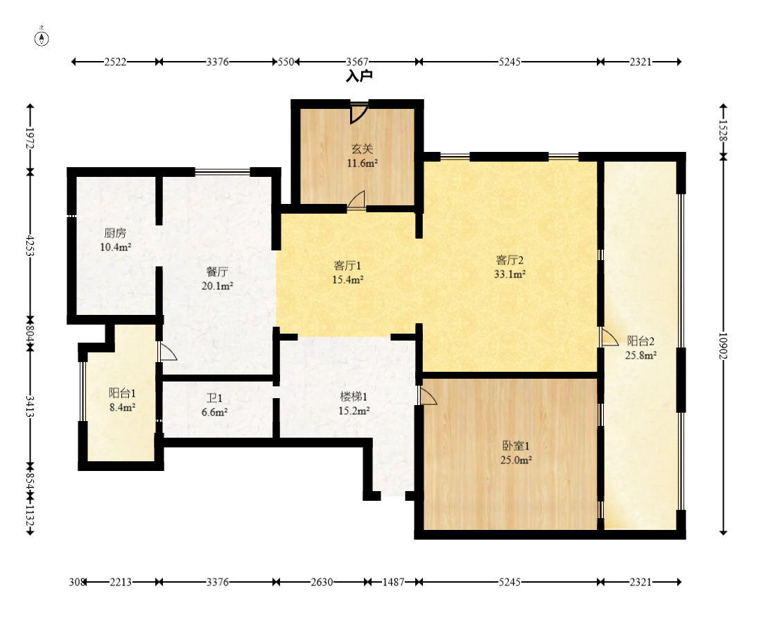 谷山逸墅 5室2厅2卫 330.0万 谷山逸墅 5室2厅2卫 330.0万户型图