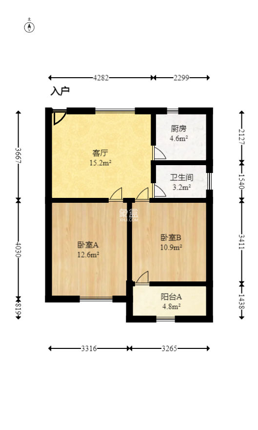 扫把塘集贸市场宿舍  2室1厅1卫   33.60万