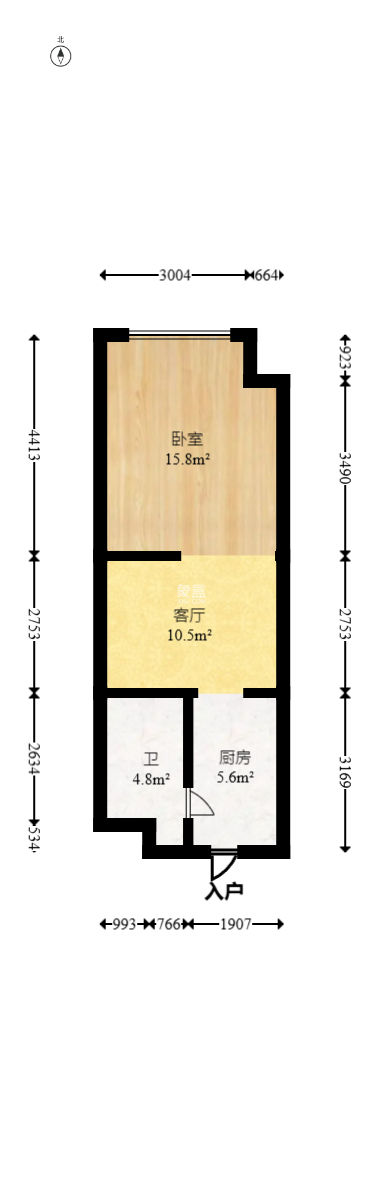 泊富公寓（泊富国际广场）  1室1厅1卫   55.90万