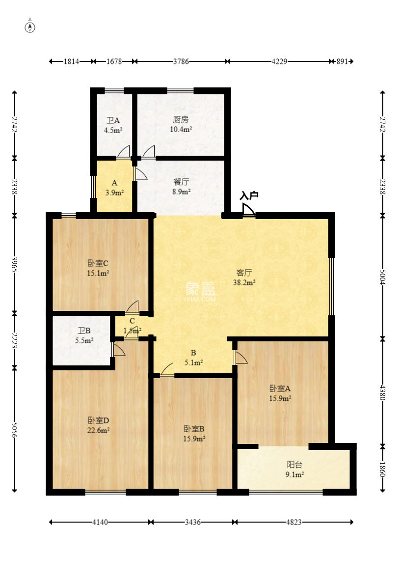 金垅嘉园  4室2厅2卫   145.00万