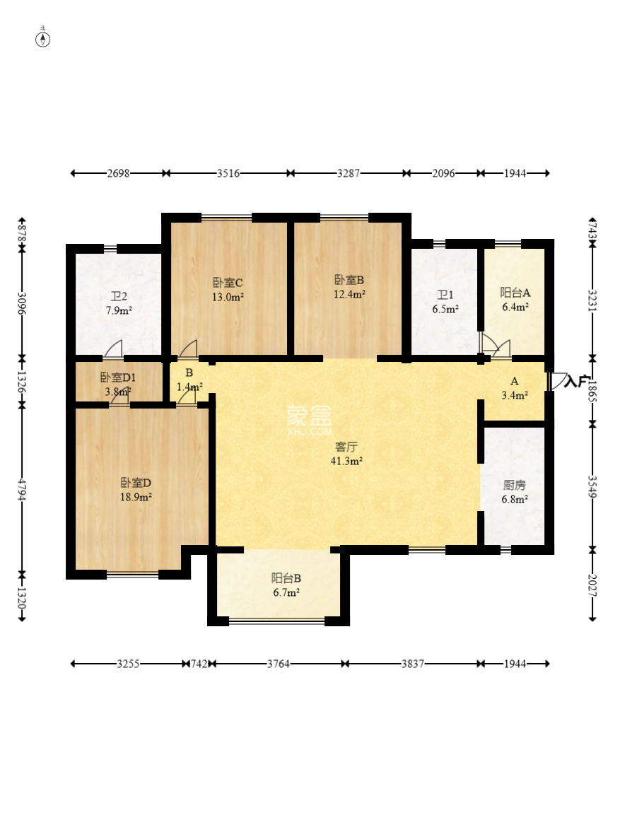 萬科金域華府一期  3室2廳2衛(wèi)   146.00萬