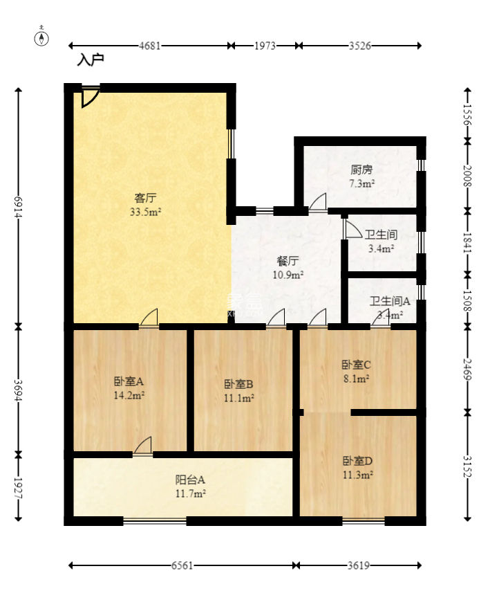 湖南省國稅局宿舍（侯家塘溫爾登超市邊） 3室2廳1衛 186.00萬