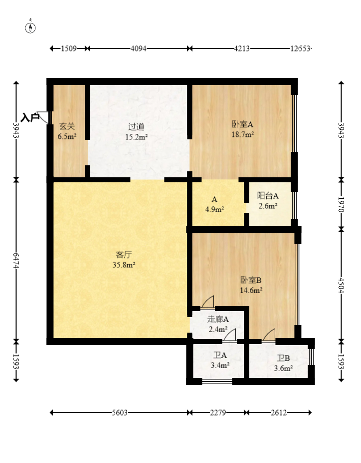 中建芙蓉嘉苑  1室1厅1卫   68.00万室内图1