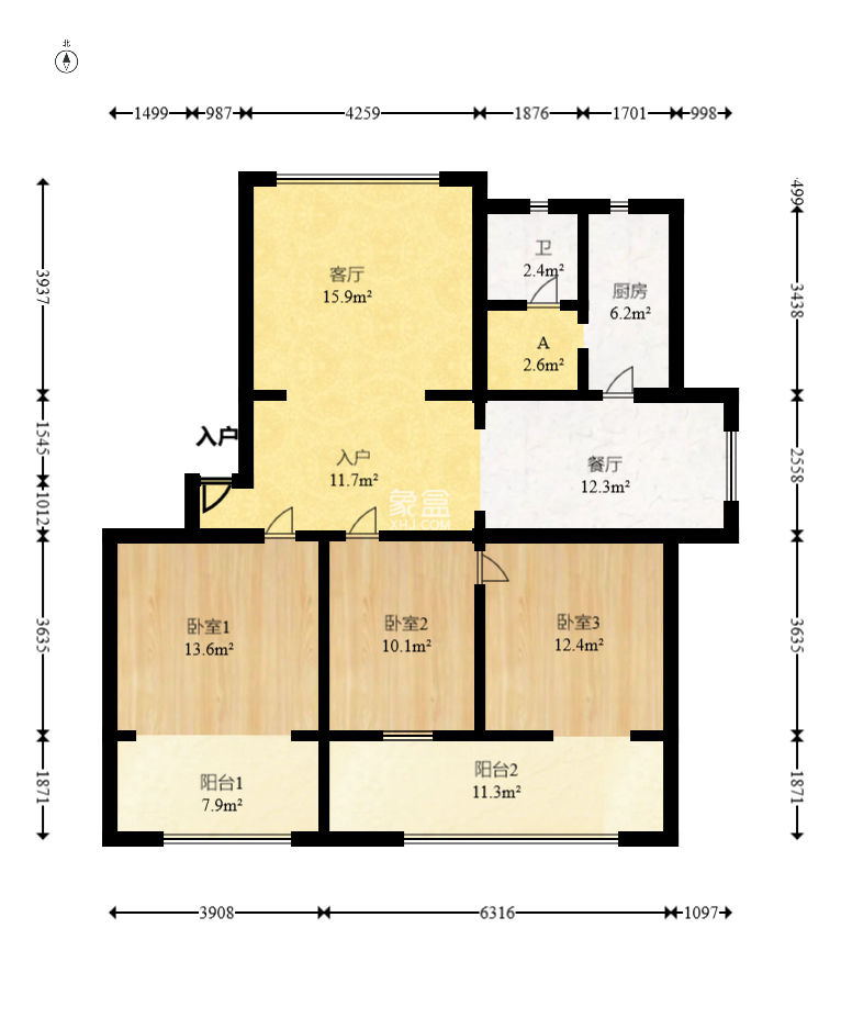 环达公寓  3室2厅1卫   68.00万