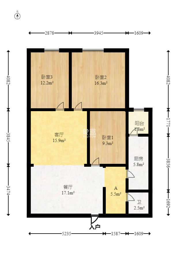和庄  3室2厅1卫   71.80万