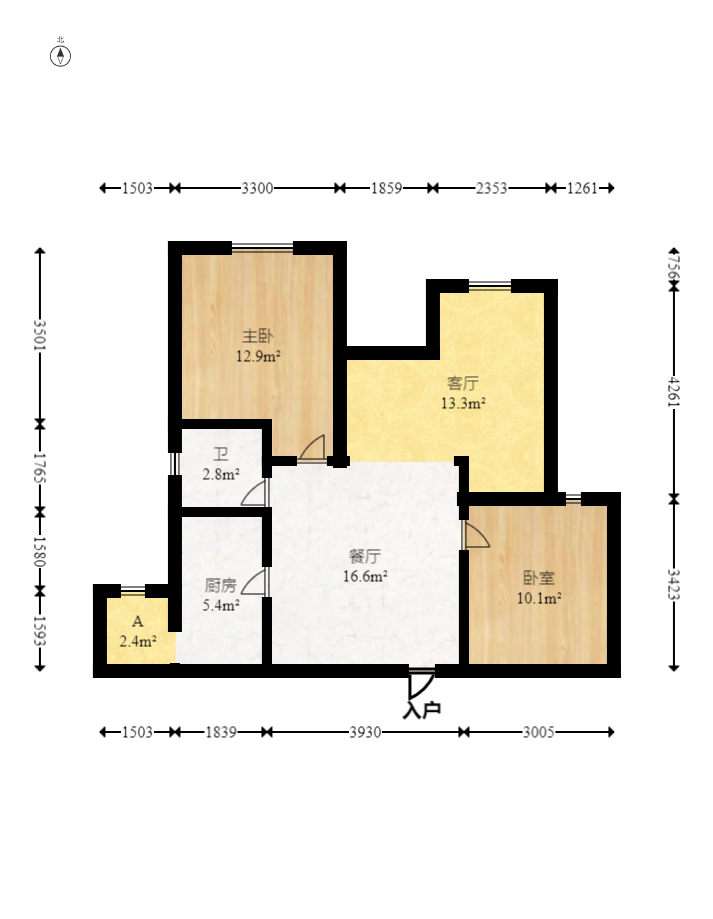 新楚天扶华庭 2室1厅1卫 58.0万 新楚天扶华庭 2室1厅1卫 58.0万户型图