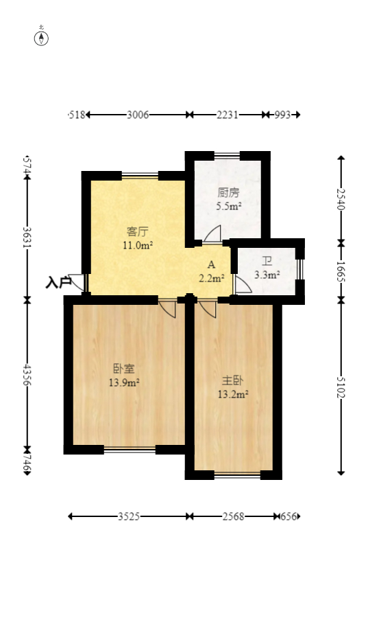 省科技厅机关二院  2室1厅1卫   37.80万室内图1