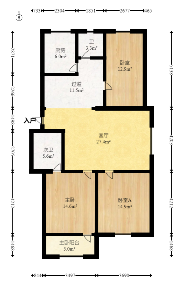中南汽车世界  3室2厅2卫   45.00万室内图1
