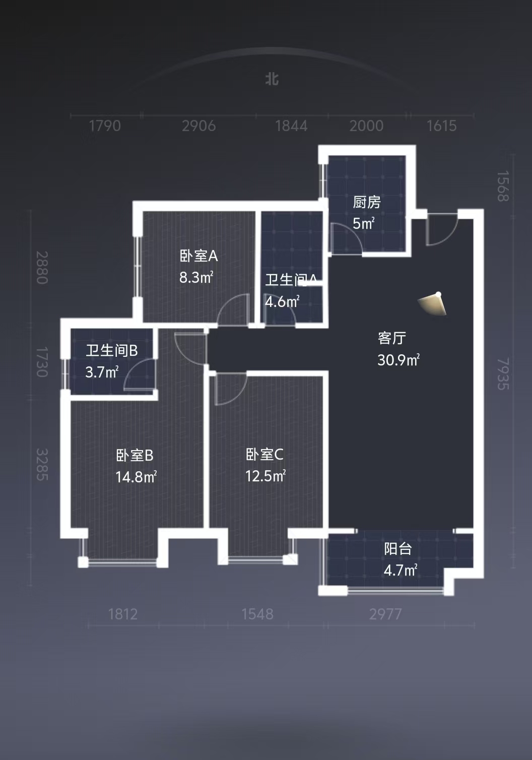 中建江湾壹号  3室2厅1卫   66.00万