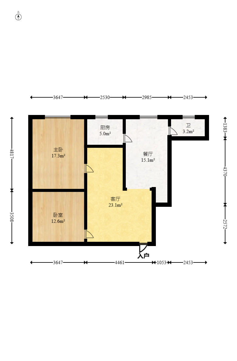 四季如春酒店(原名鑫元大酒店) 1室2厅1卫 43.8万 四季如春酒店(原名鑫元大酒店) 1室2厅1卫 43.8万户型图