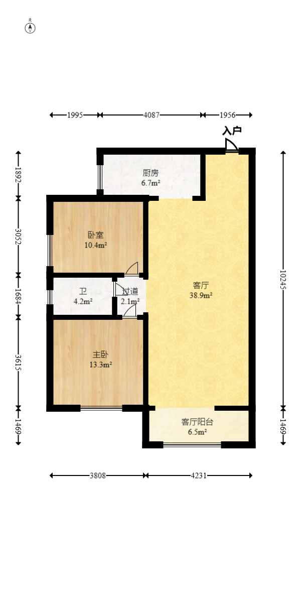 筑梦园  2室2厅1卫   59.80万室内图1
